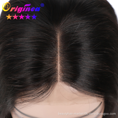 Cheap human hair short bob lace front wig with baby hair